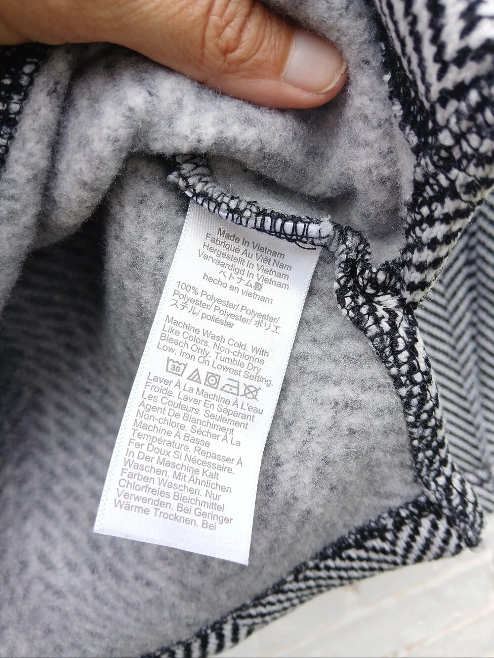 J. Crew Herringbone Fleece Turtleneck Funnel Pullover